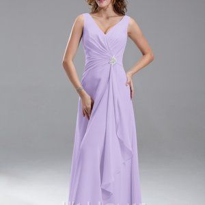 NWT Custom Lilac JJs House Bridesmaid Dress Chiffon V-neck Floor-length A-Line